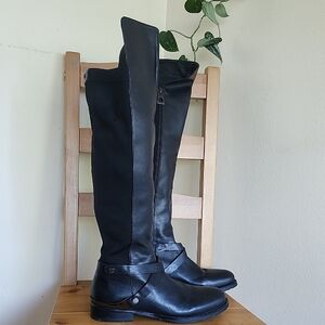EUC Rudsak Leather Tall Boots, Zip, Stretchy Sz.6